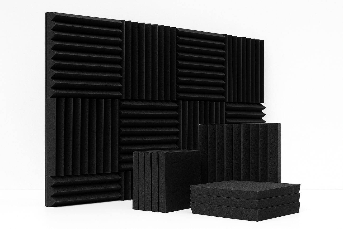 Panneaux Acoustiques 32 Pièces – Mousse Antibruit 30×30×2,5 cm – Noir Haute Densité