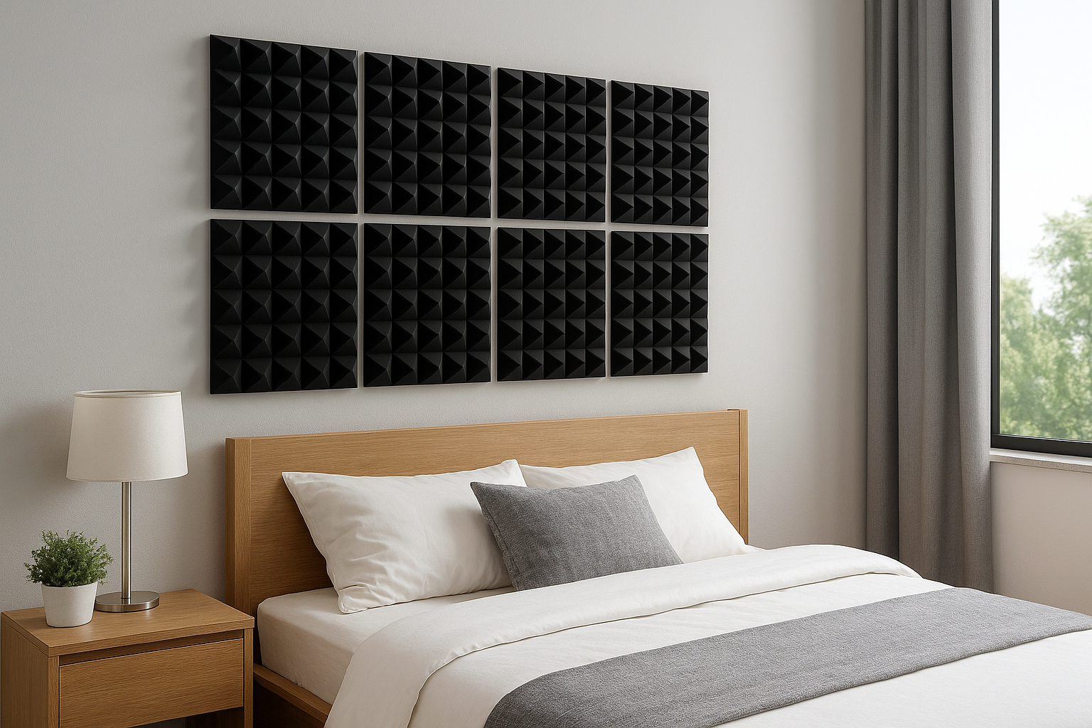 Panneaux Acoustiques 32 Pièces – Mousse Antibruit 30×30×2,5 cm – Noir Haute Densité